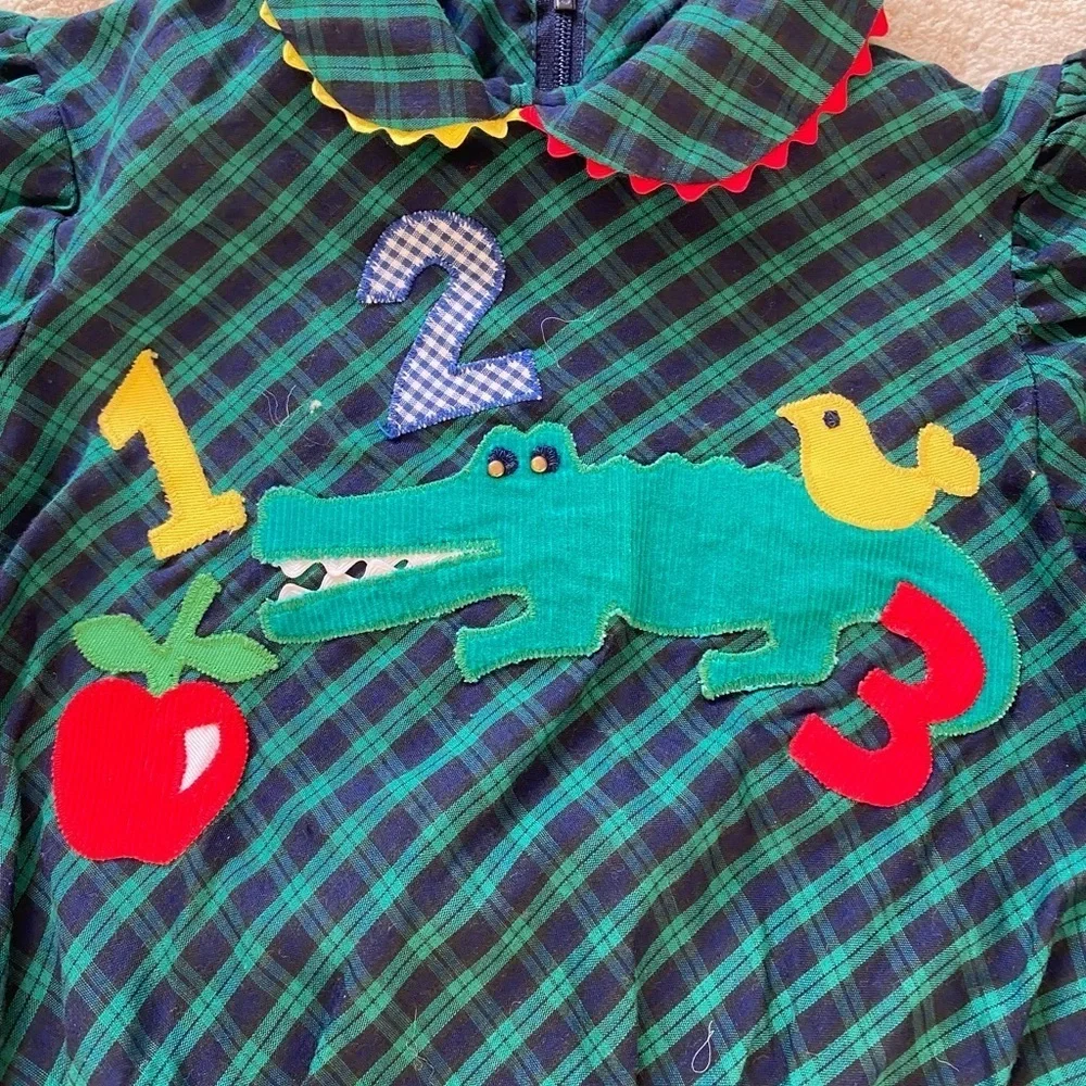 CHOCOLATE SOUP Vintage Unisex Appliqué Alligator Children’s Outfit Size 4T